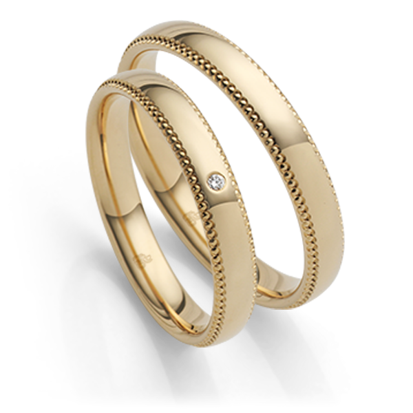 Rauschmayer Trauringe Millgriff, Milgrain, Perlierung 11-03038 + 10-03038